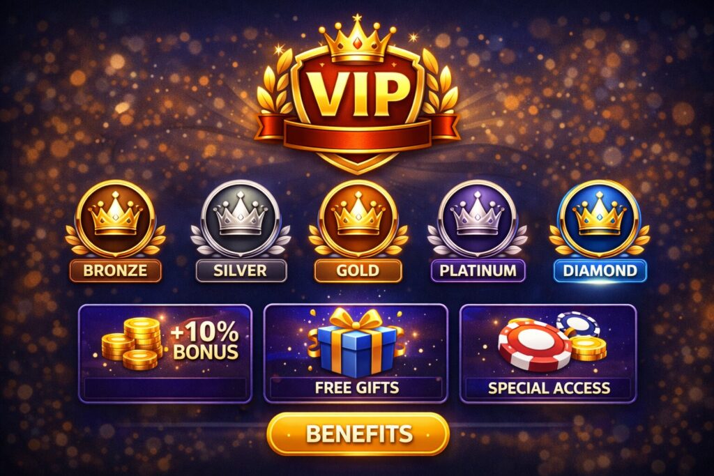 APKGram X92 Game VIP rewards levels showing bronze, silver, gold, platinum, and diamond loyalty benefits