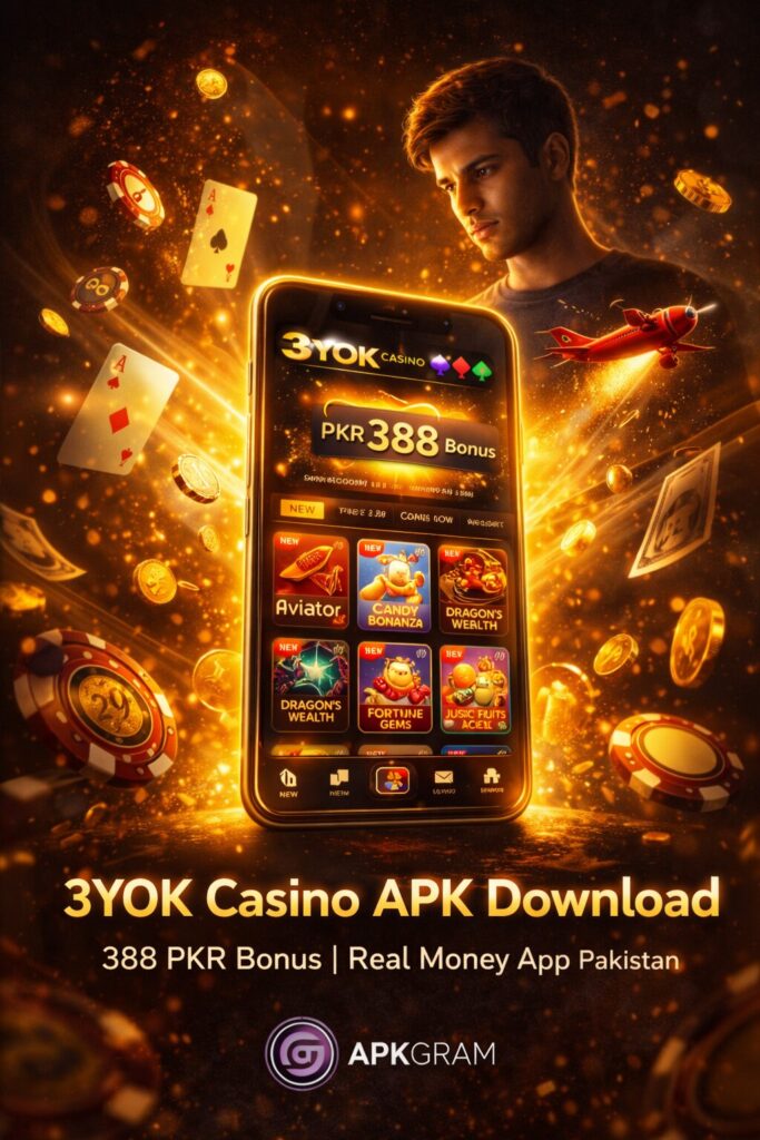 3yok Game apk download featured image Pakistan apkgram casino app interface