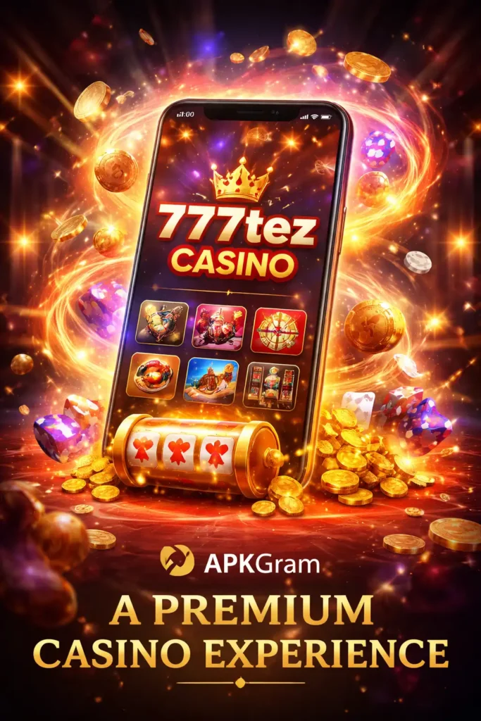 User discovering 777tez Game apk on APKGram website