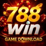 788win game download text in gold and red casino style with apkgram branding at bottom