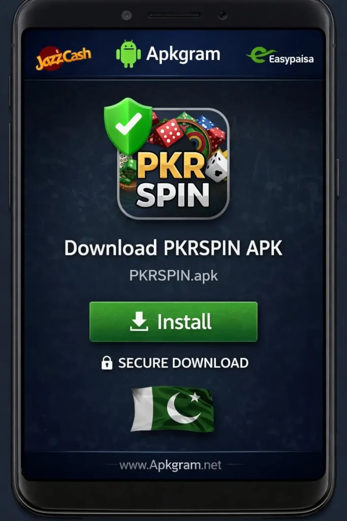 Download PKRSPIN APK from Apkgram on mobile device in Pakistan