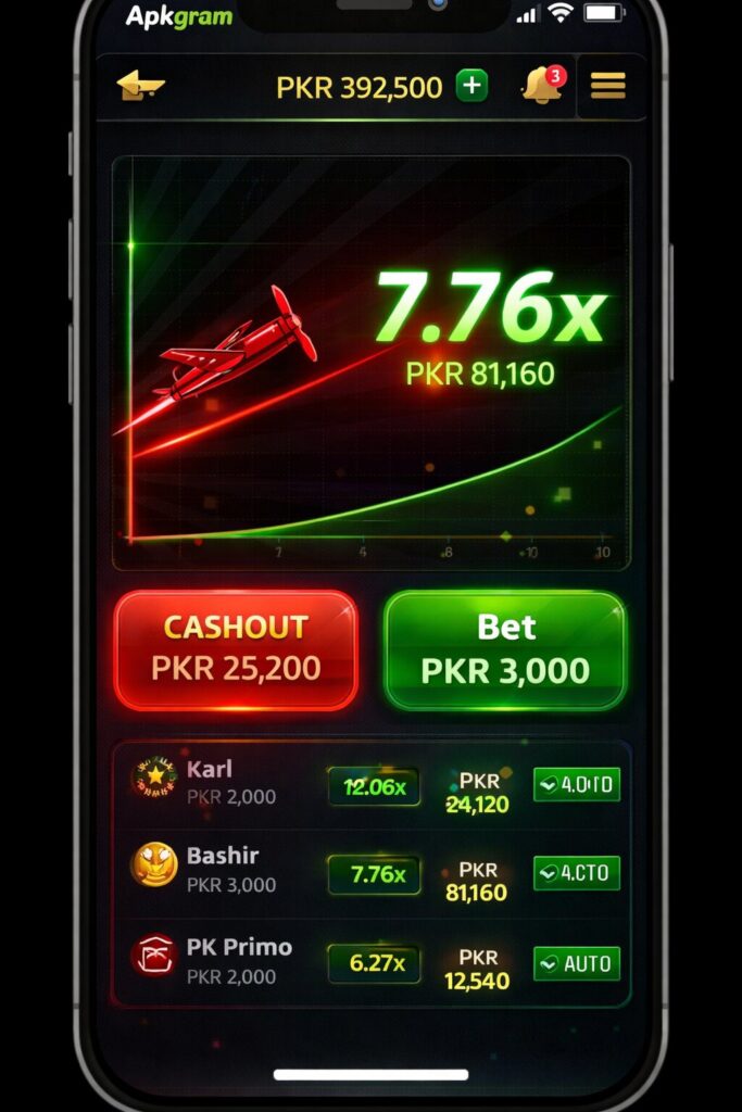 PKRSPIN aviator game with multiplier and Pakistan PKR theme